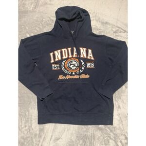 Point Sportswear Hoodie Mens Small Navy Blue Indiana Pullover Graphic S
